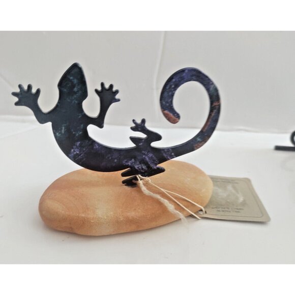 Lazart Texas USA Copper double sided Story Gecko Lizard on Sandstone Base - Picture 6 of 15